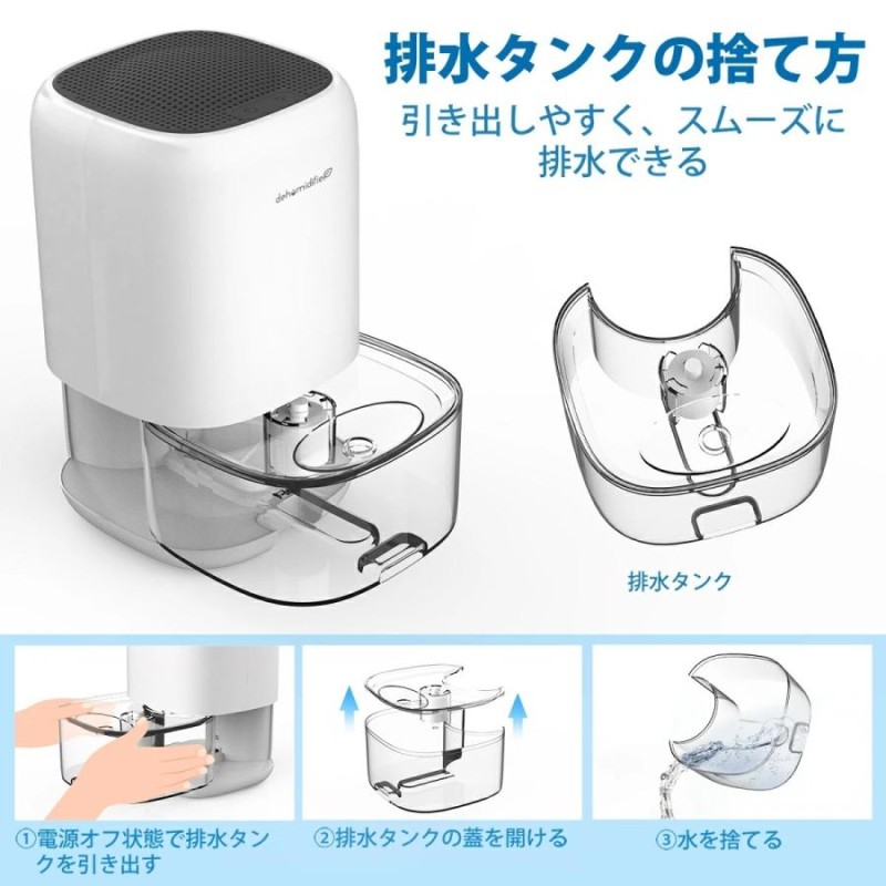 除湿機 小型 除湿器 コンパクト 1000ml大容量 ペルチェ式 省エネ