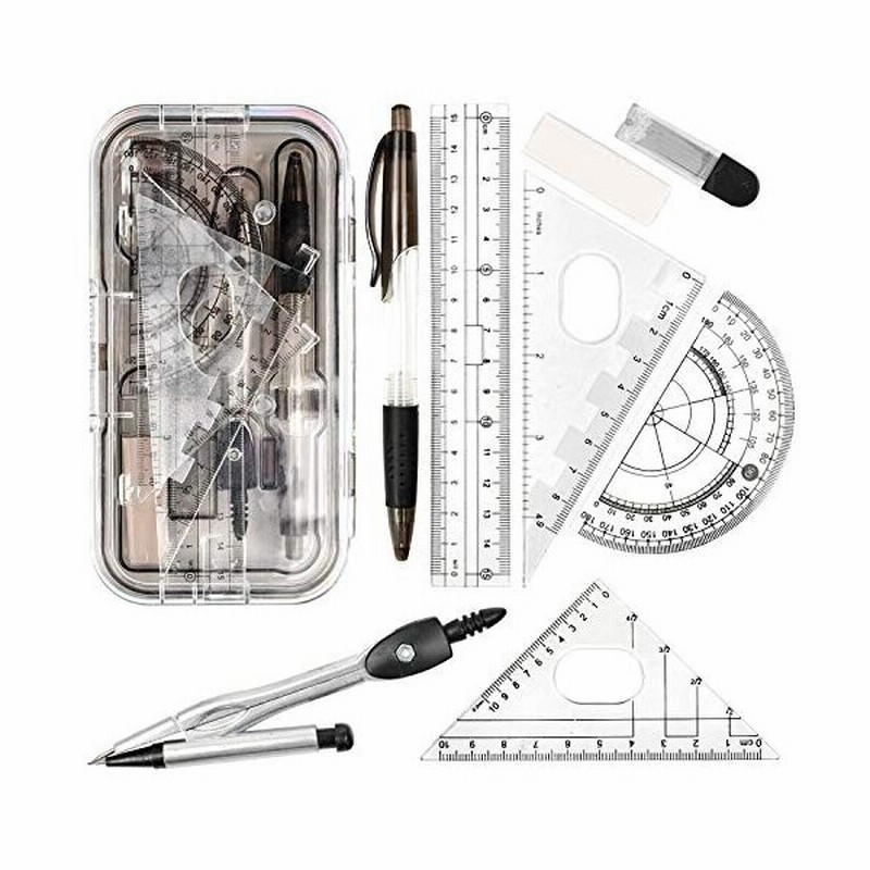 コンパス 半円分度器 直定規 三角定規 消しゴム 鉛筆 製図 作図ツール 算数 幾何学 中学生 小学生 文房具 学用 通販 Lineポイント最大0 5 Get Lineショッピング