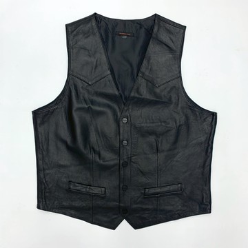 真皮馬甲 外單復古時尚小羊皮馬夾 摩托機車街頭風格寬松皮衣夾克