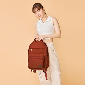 J II 後背包-晨光手提防潑水後背包-楓葉橘-6002-36