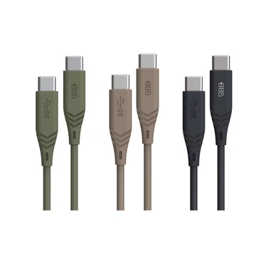 +886 3.2Gen1 USB-C TO TypeC 100W快充線 (軍綠)