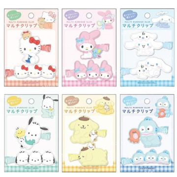 小禮堂 Sanrio 三麗鷗 造型瀏海夾2入組 (與小夥伴) Kitty 美樂蒂 布丁狗 大耳狗