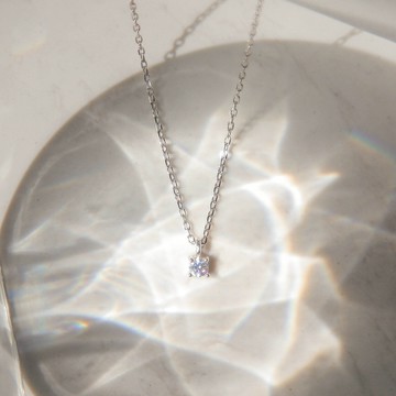 【Isha Jewelry】經典單鑽純銀項鍊 | 頂級鋯石系列 熱賣百搭。質感鎖骨鍊
