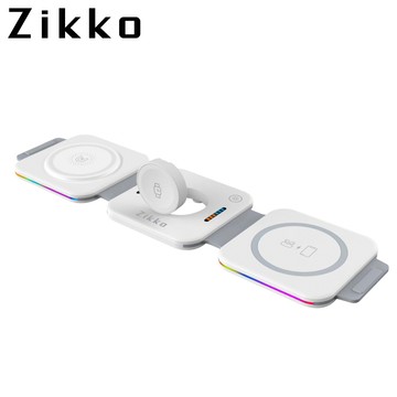 Zikko 五合一摺疊夾心無線充電座ZK-CG01_白