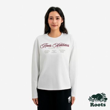 Roots女裝- FUTURE SCRIPT 長袖上衣-白色