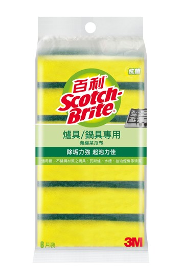 3M 百利爐具/鍋具專用海綿菜瓜布5+1量販包 (海綿).
