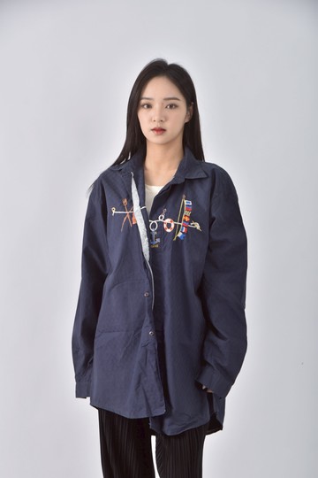 (XL) goain san刺繡藍色外套