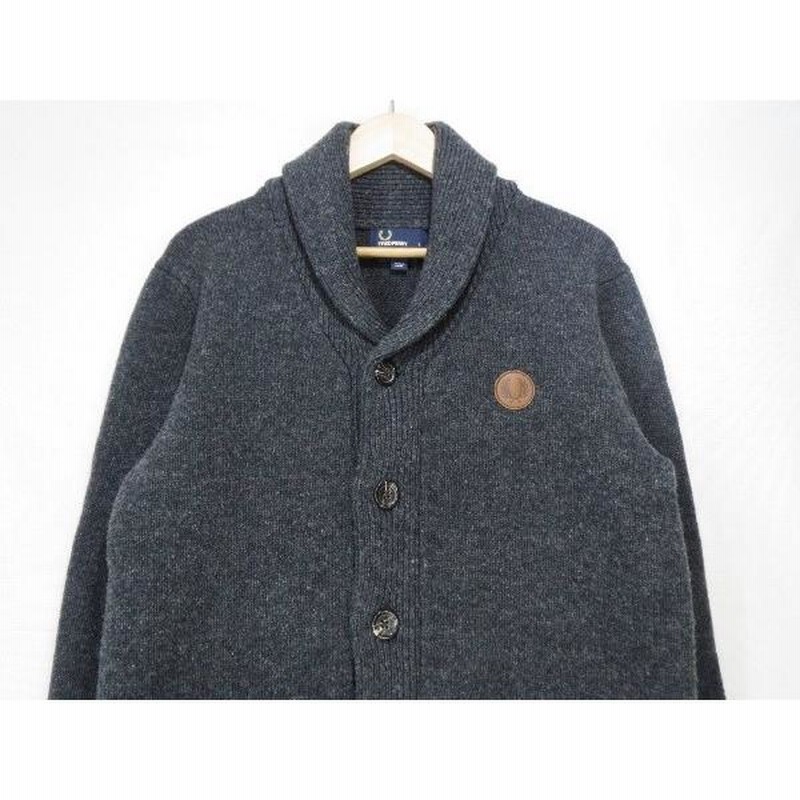 FRED PERRY フレッドペリー ショールカラーカーディガン グレー S