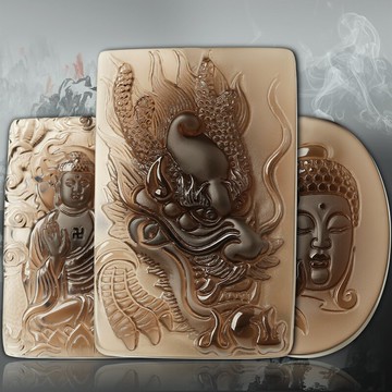 冰種黑曜石吊墜男女款個性簡約男士項鏈天然玉石雕刻2018早秋新款