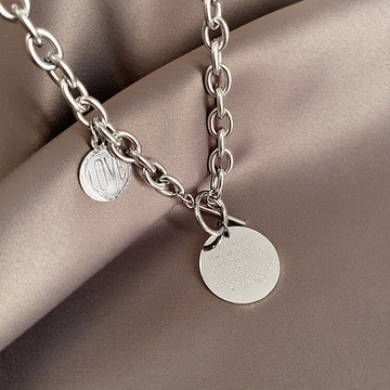 鈦鋼項鏈女不掉色ins嘻哈網紅配飾小眾設計感鎖骨鏈簡約情侶