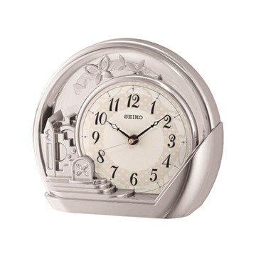 seiko SK037 精工鐘 (QXN232S) 優雅復古搖擺座鐘(銀)/18.4x21.2cm｜樂天全館特惠中★指定刷卡回饋10%