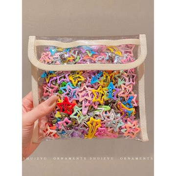 星星y2k發夾邊夾側邊劉海夾碎發發卡兒童多巴胺彩色卡子夾子頭飾