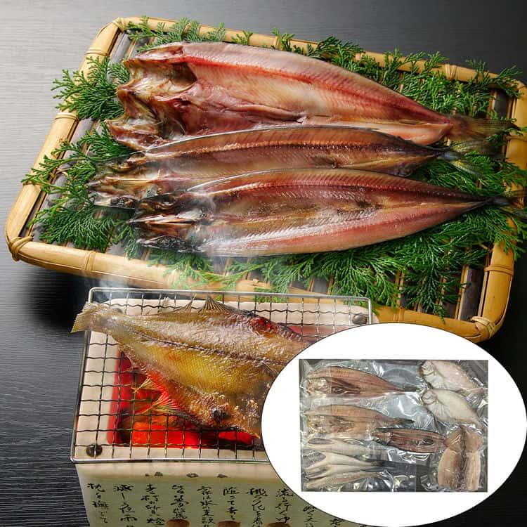 北海道 一夜干し詰合せ Aセット (ほっけ 2枚 姫鱈 4本 宗八かれい 2枚 秋刀魚 1枚 真いか 1枚) ※離島は配送不可