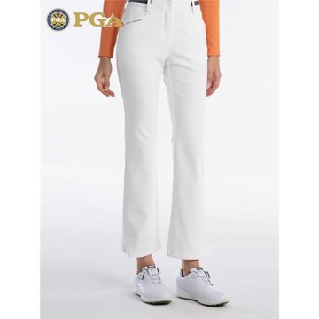 美國PGA 高爾夫褲子女士秋冬長褲喇叭開叉褲腳彈力修身顯高球衣