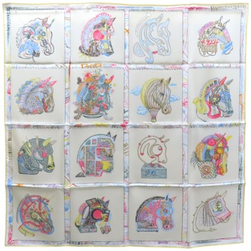 【二手名牌BRAND OFF】HERMES 愛馬仕 多種顏色 Chevaloscope 絲綢 絲巾 90