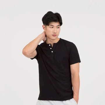 男奇異長效涼感亨利領 酒紅M