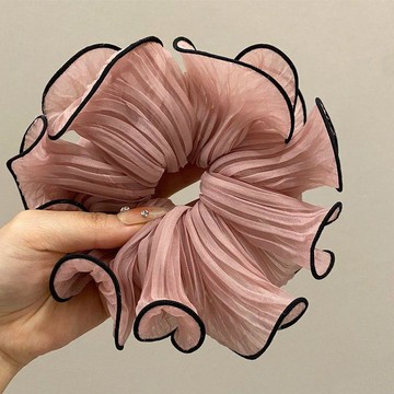🥇金牌賣家 可開統編💎高顏值超仙風琴褶皺大腸圈女頭花韓版清新森系簡約頭繩髮圈花朵女