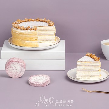生日禮物【B.Lattice】芋頭千層蛋糕【奶蛋素】타로 퓨레 밀 크레이프【채식주의자】｜生日蛋糕/下午茶/甜點/冷凍宅配/聖誕節