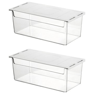 FaSoLa 桌下抽屜式長款收納盒  透明色  2個