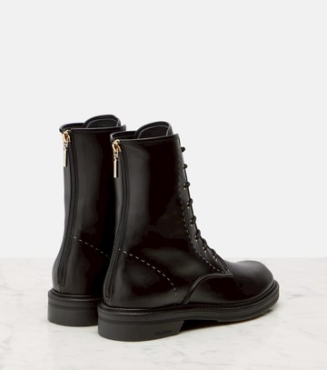 Max Mara Urbancombat leather combat boots