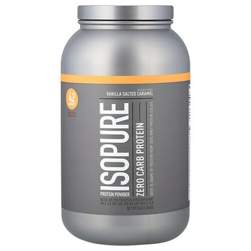 Isopure, 零碳水化合物蛋白質粉，香草鹹味焦糖味，3 磅（1.36 千克）