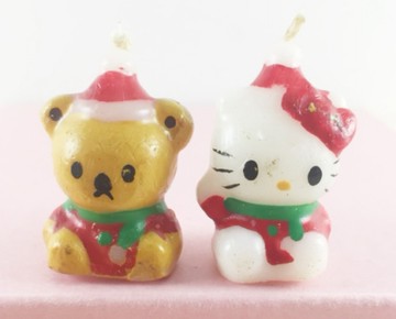 【震撼精品百貨】Hello Kitty 凱蒂貓~聖誕擺飾-造型蠟燭-2入