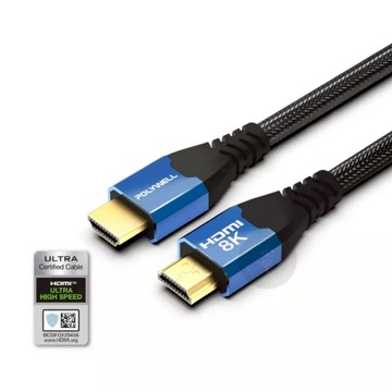 HDMI線 傳輸線 POLYWELL 2.1認證線 8K60Hz 4K160Hz 發燒線 鋁合金 高畫質影音傳輸線