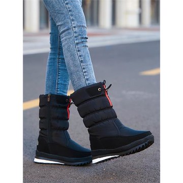 女士雪地靴中筒女靴加厚加絨保暖棉靴防滑棉鞋防水抗寒靴東北旅行