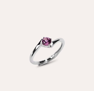 AND 馬拉亞石榴石 粉色 紫色 圓形 4mm 戒指 蛻變系列Interlace