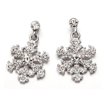 【Giumka】耳環．片片雪花．垂墜．耳針式．無禮盒