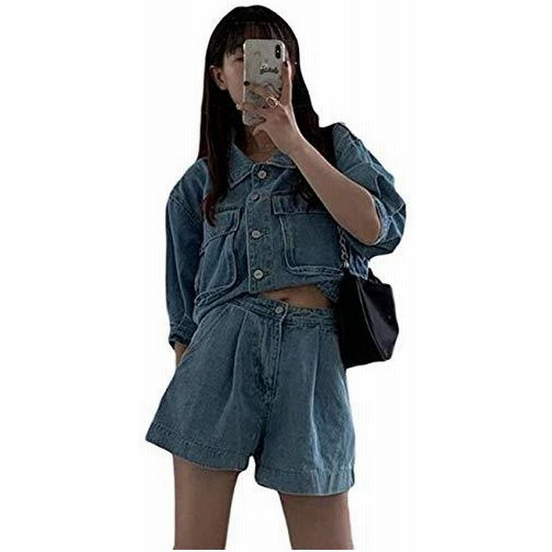 Taishan レディース 夏 長袖 ショートパンツ デニム オールインワン 短パン ファッション ジーンズ つなぎ 半袖 通販 Lineポイント最大get Lineショッピング