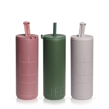 吸管杯 DESIGN LETTERS 吸管保溫杯500ml-紫藕LIFE