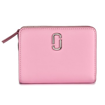 MARC JACOBS J Mark質感皮革壓釦短夾(粉色)921038-691｜GoBrand購名牌