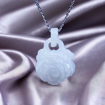 冰種翡翠玫瑰項鍊 | 天然緬甸玉A貨翡翠 | 送禮