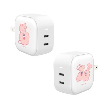 【品牌聯名】KINGJUN蠢兔出沒GaN 45W Type-C雙孔充電頭
