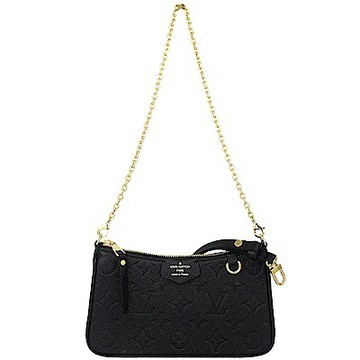 Louis Vuitton LV路易威登 M80349 Empreinte 黑色壓花皮革金鍊肩背/斜背包