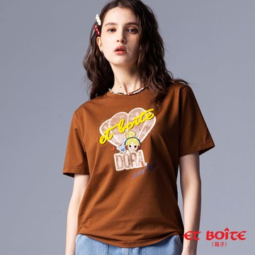 【新品官網獨家↘新年價㊣▵】DORA熱氣球撞色短TEE(咖啡) - BLUE WAY ET BOîTE 箱子