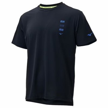 MIZUNO 美津濃 短袖上衣 男 訓練 慢跑 黑 J2TAD00209