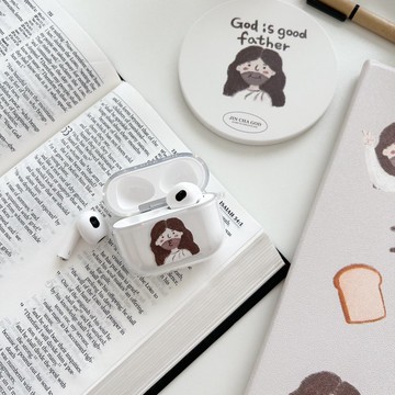 JIN CHA GOD- AirPods耳機殼保護套 耶穌手繪款/基督/文創/耳機殼
