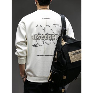 男士秋季上衣服衛衣男款潮牌痞帥高級感圓領長袖寬松男裝2025新款