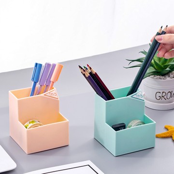 筆筒創意時尚收納盒桌面簡約辦公筆桶辦公桌收納盒化妝刷筒筆盒