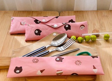 防水餐具袋 餐具袋 環保餐具袋 兒童餐具袋 上學餐具 防水袋 筆袋