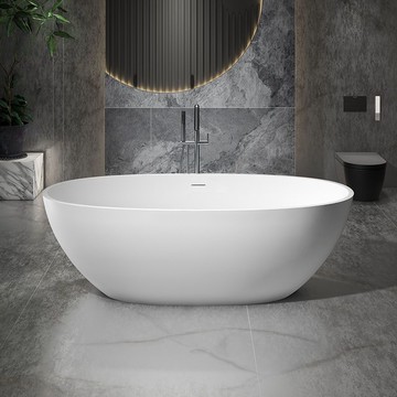 【可開發票】步印家用浴缸獨立一體式酒店民宿雙人情侶浴盆橢圓型人造石浴缸