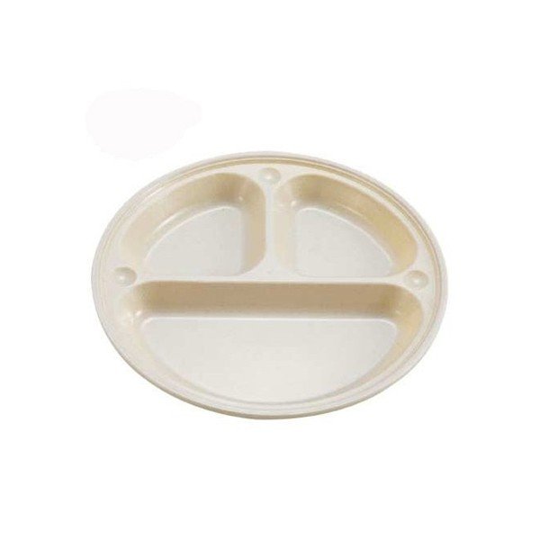 トリオプレート 食器皿 仕切り付き プラスチック アウトドア 耐熱120度 抗菌 21cm 5個セット