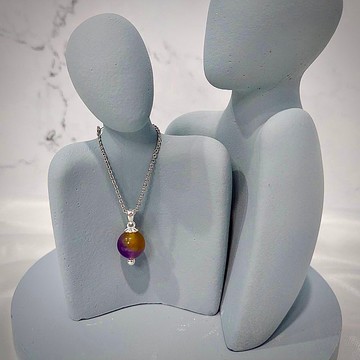 天然紫黃玉髓項鏈