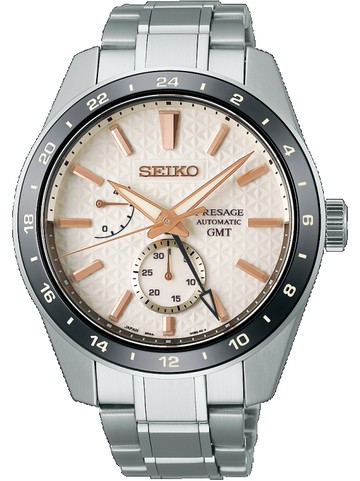 SEIKO 精工錶-黑牌款- Presage 新銳系列 Aitetsu GMT機械腕錶 6R64-00G0S(SPB273J1)-42mm-米色面鋼帶【刷卡回饋 分期0利率】【APP下單點數13倍送】