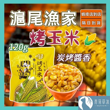 【隔日到貨】滬尾漁家烤玉米 碳烤醬香風味 袋裝120g 烤玉米 玉米粒 甜玉米 零食 餅乾【青荷草沐】