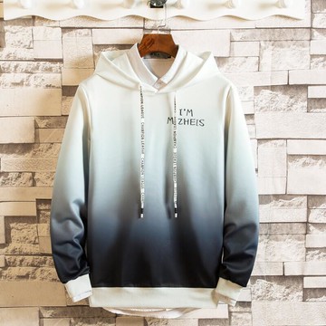 連帽衛衣男秋冬季韓版學生大尺碼情侶套頭帽衫滑板漸變色百搭長袖帽t衛衣 情侶大學T 大學t 連帽t