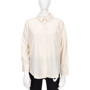 Nike As W Nsw Jqrd Stripe Bttn Down 女款 米色 襯衫 長袖 HV1957-110