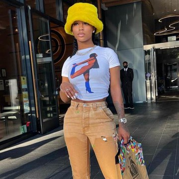 Women's Short Sleeve Casual T-Shirt Top印花短袖休閑T恤上